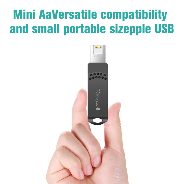 Richwell 32G Type-C + 8 Pin + USB 3.0 Metal Flash Disk with OTG Function(Rose Gold) - free shipping - PMC Jewellery - Order now!