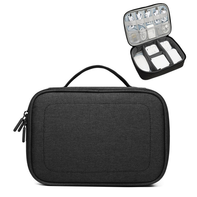 Multi-function Headphone Charger Data Cable Storage Bag, Single Layer Storage Bag, Size: 23x16x7cm(Black) - Other by PMC Jewellery | Online Shopping South Africa | PMC Jewellery | Buy Now Pay Later Mobicred