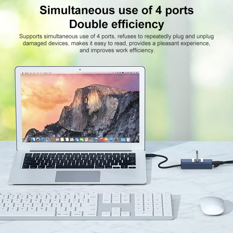 RDS 6307 USB to USB3.0 + Dual USB2.0 + RJ45 4 in 1 HUB Adapter - USB 3.0 HUB by PMC Jewellery | Online Shopping South Africa | PMC Jewellery | Buy Now Pay Later Mobicred