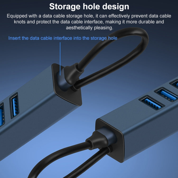 RDS 6307 USB to USB3.0 + Dual USB2.0 + RJ45 4 in 1 HUB Adapter - USB 3.0 HUB by PMC Jewellery | Online Shopping South Africa | PMC Jewellery | Buy Now Pay Later Mobicred