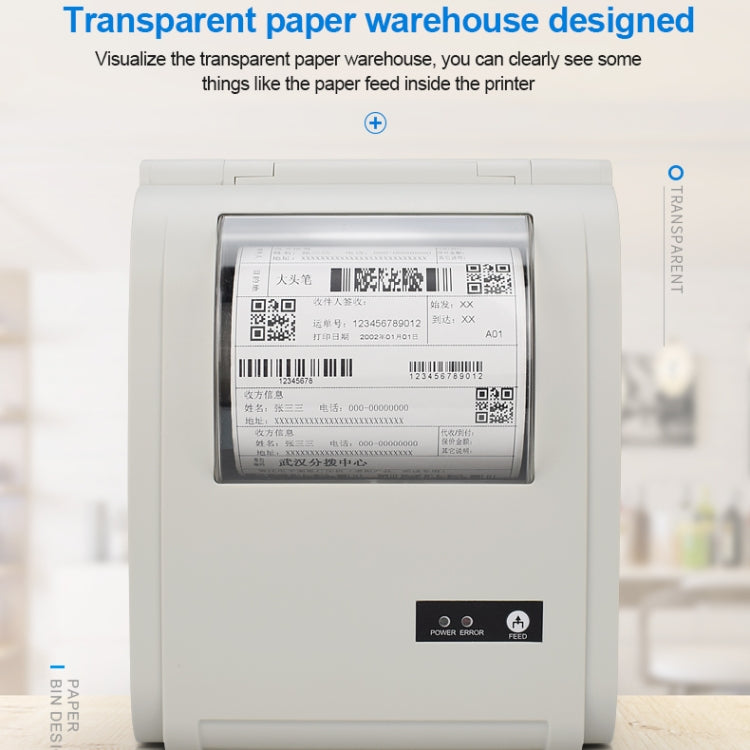 POS-9210 110mm USB POS Receipt Thermal Printer Express Delivery Barcode Label Printer, UK Plug(White) - Printer by PMC Jewellery | Online Shopping South Africa | PMC Jewellery | Buy Now Pay Later Mobicred