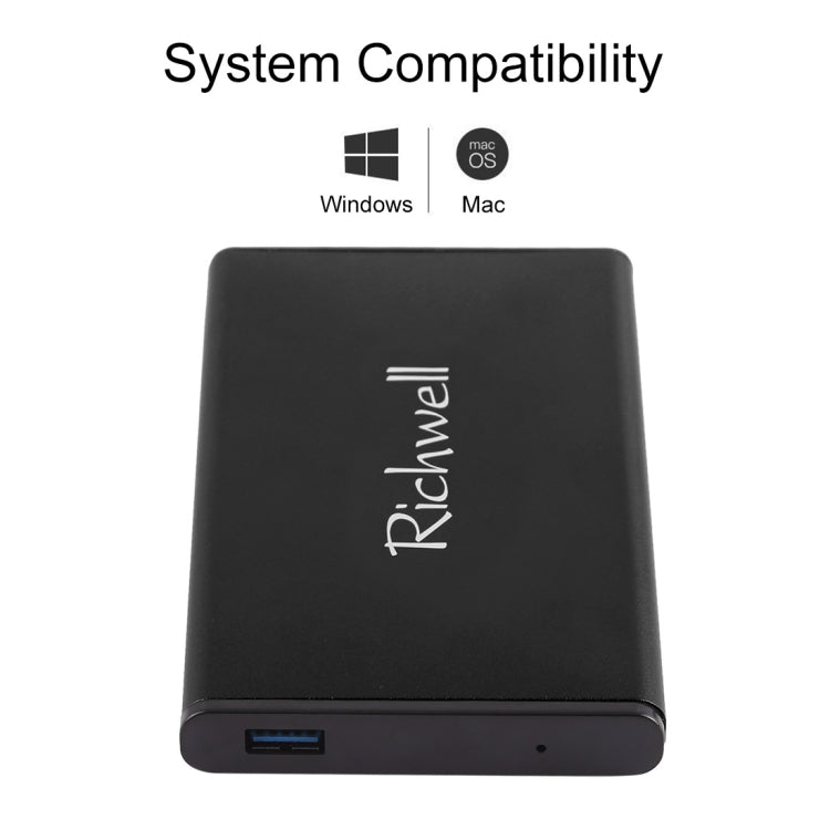 Richwell SATA R2-SATA-2TB 2TB 2.5 inch USB3.0 Super Speed Interface Mobile Hard Disk Drive(Black) - free shipping - PMC Jewellery - Order now!
