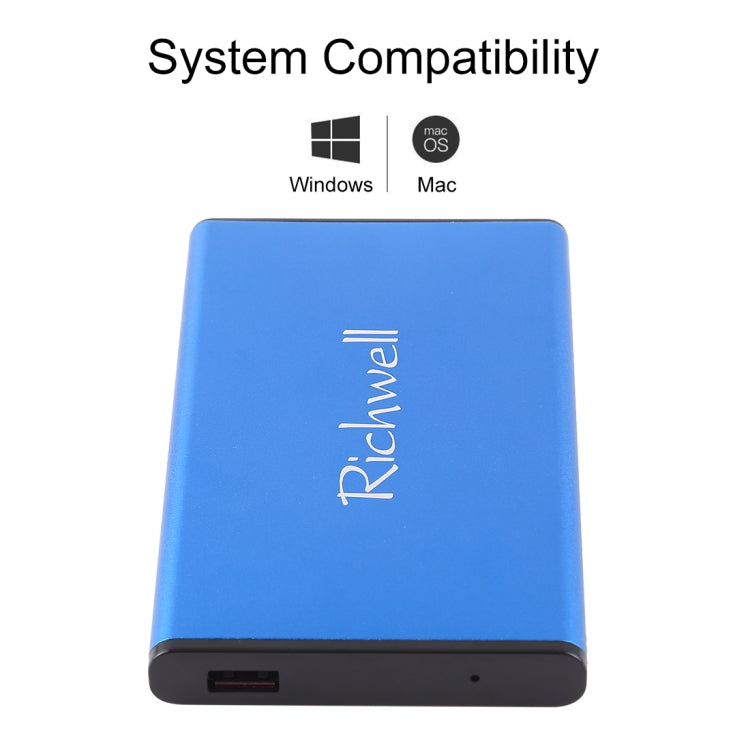 Richwell SATA R2-SATA-2TB 2TB 2.5 inch USB3.0 Super Speed Interface Mobile Hard Disk Drive(Blue) - free shipping - PMC Jewellery - Order now!