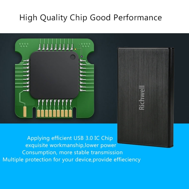 Richwell SATA R23-SATA-2TB 2TB 2.5 inch USB3.0 Interface Mobile Hard Disk Drive(Black) - free shipping - PMC Jewellery - Order now!