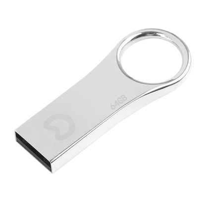 eekoo 64GB USB 2.0 Waterproof Shockproof Metal Ring Shape U Disk Flash Memory Card (Silver) - USB Flash Drives by eekoo | Online Shopping South Africa | PMC Jewellery | Buy Now Pay Later Mobicred