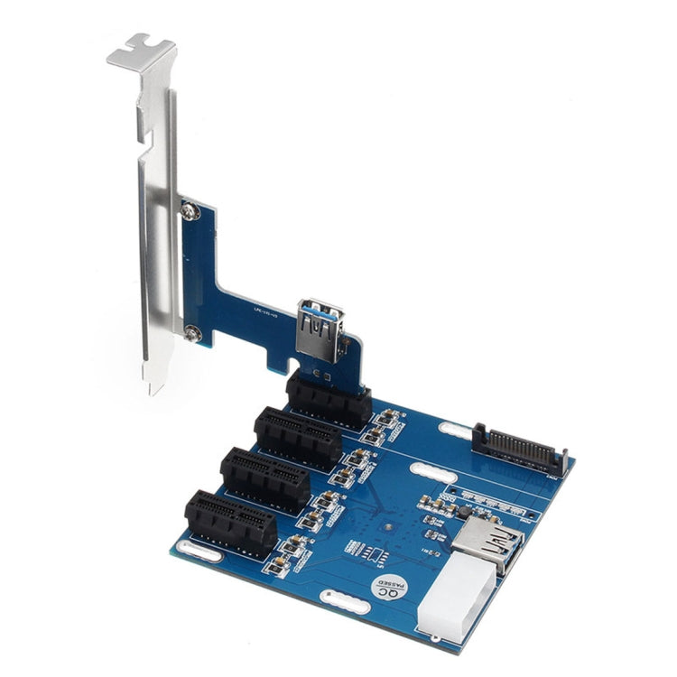PCI-E to PCI-E Converter Card 1 to 4 1 X Express Card with 4 Ports PCI-E Slots -  by PMC Jewellery | Online Shopping South Africa | PMC Jewellery | Buy Now Pay Later Mobicred