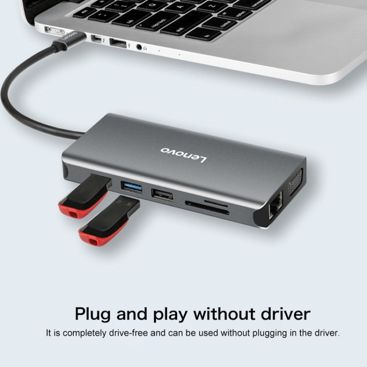 Lenovo LX0801 Pro Type-C / USB-C Network Cable Interface Converter Docking Station - Cable & Adapters by Lenovo | Online Shopping South Africa | PMC Jewellery | Buy Now Pay Later Mobicred