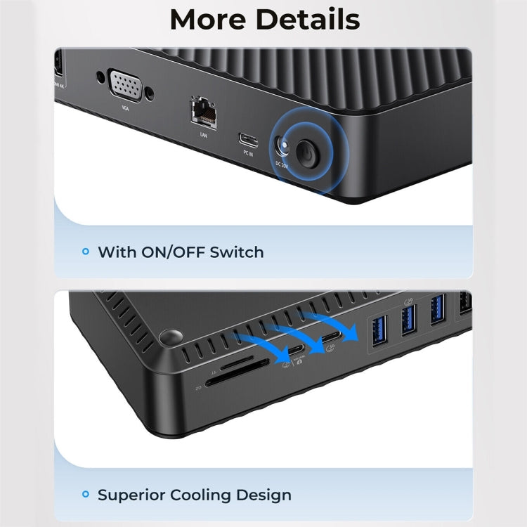 ORICO DKA20-BK-BP 10Gbps 20 in 1 Type-C 3.0 HUB Docking Station(EU Plug) - free shipping - PMC Jewellery - Order now!