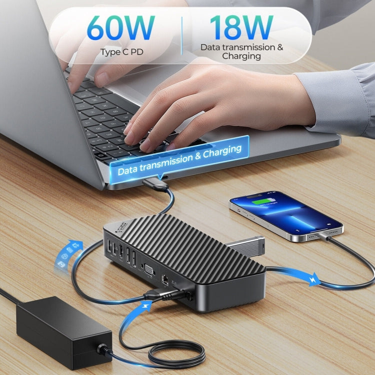 ORICO DKA20-BK-BP 10Gbps 20 in 1 Type-C 3.0 HUB Docking Station (UK Plug) - free shipping - PMC Jewellery - Order now!