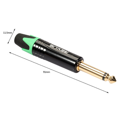 10 PCS TC202 6.35mm Gold-plated Mono Sound Welding Audio Adapter Plug(Green) - Microphone Audio Cable & Connector by PMC Jewellery | Online Shopping South Africa | PMC Jewellery | Buy Now Pay Later Mobicred