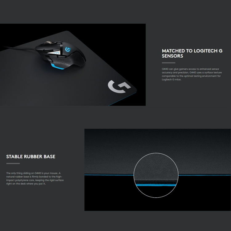 Logitech G440 Hard E-sport Gaming Mouse Pad, Size: 34 x 28cm (Black) - free shipping - PMC Jewellery - Order now!