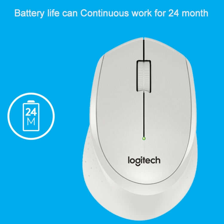 Logitech M330 Wireless Optical Mute Mouse with Micro USB Receiver (White) - Wireless Mice by Logitech | Online Shopping South Africa | PMC Jewellery | Buy Now Pay Later Mobicred