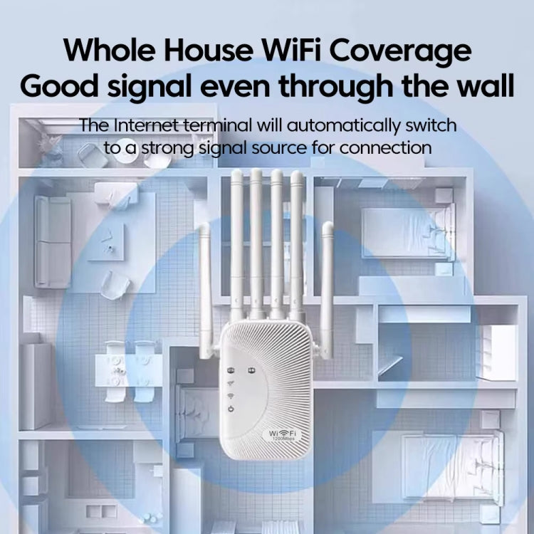 SM-011 Six-antenna 1200M Repeater WiFi Wireless Router (US Plug) - Wireless Routers by PMC TechLife | Online Shopping South Africa | PMC TechLife | Buy Now Pay Later Mobicred