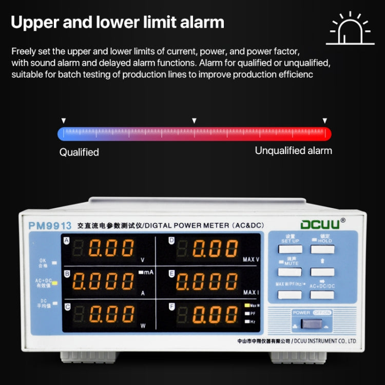 DCUU PM9913 Intelligent Electrical Parameters Measuring Instrument(US Plug) - Current & Voltage Tester by PMC TechLife | Online Shopping South Africa | PMC TechLife | Buy Now Pay Later Mobicred