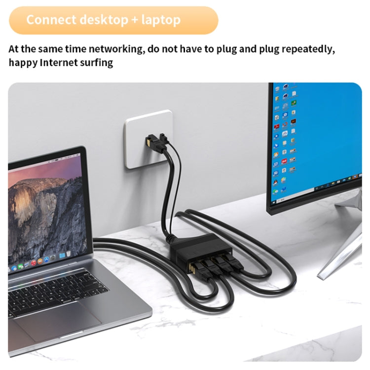 Female RJ45 4 in 1 Gigabit Network Splitter Cable Ethernet Network Coupler - free shipping - PMC Jewellery - Order now!
