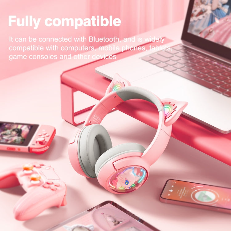 B5 Cat Ear Design USB-C / Type-C RGB Wireless Bluetooth HiFi Headset (Pink) - Multimedia Headset by PMC Jewellery | Online Shopping South Africa | PMC Jewellery | Buy Now Pay Later Mobicred