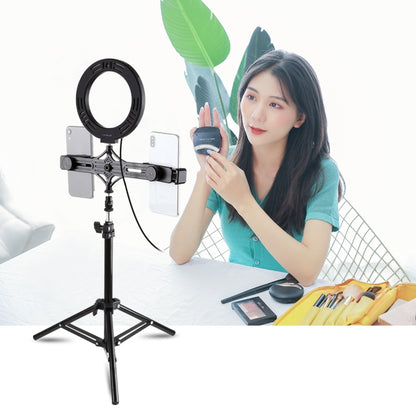 PULUZ 70cm Tripod Mount +  Live Broadcast Dual Phone Bracket + 6.2 inch 16cm LED Ring Vlogging Video Light Kits - Ring Light by PULUZ | Online Shopping South Africa | PMC Jewellery | Buy Now Pay Later Mobicred