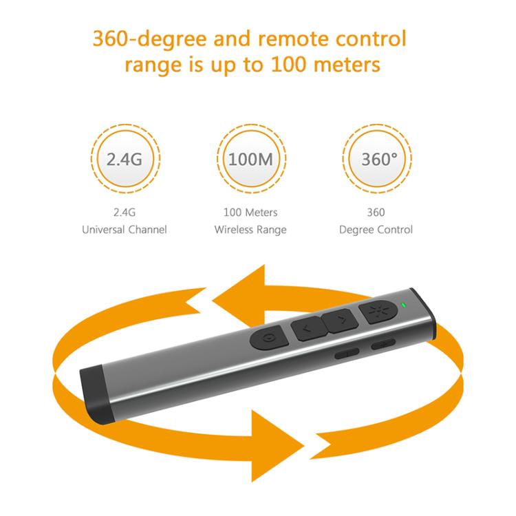 Doosl Dsit038 2.4GHz Wireless Presenter PowerPoint Clicker Representation Remote Control Green Laser Pointer, Control Distance: 100m - free shipping - PMC TechLife - Order now!