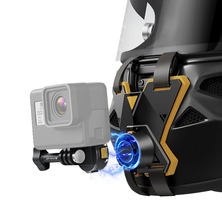 PULUZ Magnetic Quick Release Motorcycle Helmet Chin Strap Mount (Black) - Helmet Mount by PULUZ | Online Shopping South Africa | PMC TechLife | Buy Now Pay Later Mobicred