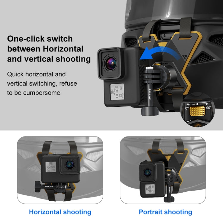 PULUZ Magnetic Quick Release Motorcycle Helmet Chin Strap Mount (Black) - Helmet Mount by PULUZ | Online Shopping South Africa | PMC TechLife | Buy Now Pay Later Mobicred