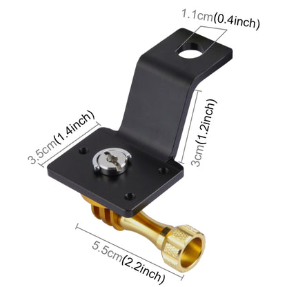 PULUZ Aluminum Alloy Motorcycle Fixed Holder Mount with Tripod Adapter & Screw for GoPro Hero12 Black / Hero11 /10 /9 /8 /7 /6 /5, Insta360 Ace / Ace Pro, DJI Osmo Action 4 and Other Action Cameras(Gold) - Holder by PULUZ | Online Shopping South Africa | PMC Jewellery | Buy Now Pay Later Mobicred