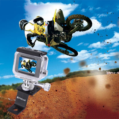 PULUZ Aluminum Alloy Motorcycle Fixed Holder Mount with Tripod Adapter & Screw for GoPro Hero12 Black / Hero11 /10 /9 /8 /7 /6 /5, Insta360 Ace / Ace Pro, DJI Osmo Action 4 and Other Action Cameras(Silver) - Holder by PULUZ | Online Shopping South Africa | PMC Jewellery | Buy Now Pay Later Mobicred