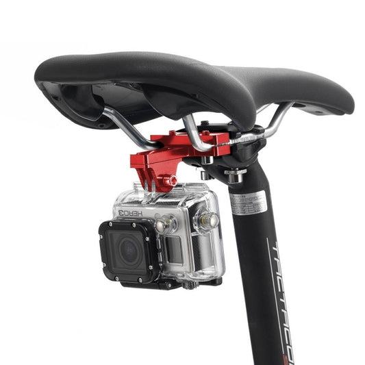 PULUZ Aluminium Alloy Bike Seat Cushion Mount for for GoPro Hero12 Black / Hero11 /10 /9 /8 /7 /6 /5, Insta360 Ace / Ace Pro, DJI Osmo Action 4 and Other Action Cameras(Red) - Bicycle Handlebar Mount by PULUZ | Online Shopping South Africa | PMC Jewellery | Buy Now Pay Later Mobicred