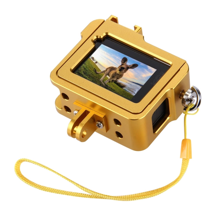PULUZ Housing Shell CNC Aluminum Alloy Protective Cage with Insurance Frame & 52mm UV Lens for GoPro HERO(2018) /7 Black /6 /5(Gold) - Metal Cases by PULUZ | Online Shopping South Africa | PMC Jewellery | Buy Now Pay Later Mobicred
