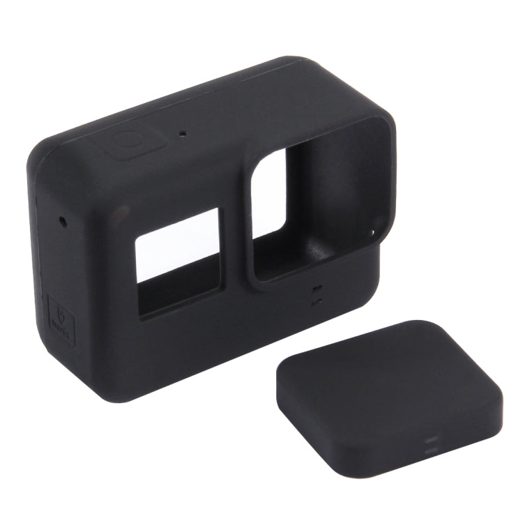 PULUZ Silicone Protective Case with Lens Cover for GoPro HERO7 Black /7 White / 7 Silver /6 /5(Black) - Silicone Cases by PULUZ | Online Shopping South Africa | PMC Jewellery | Buy Now Pay Later Mobicred