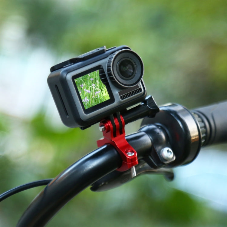 PULUZ Bike Handlebar Adapter Aluminum Mount for GoPro Hero12 Black / Hero11 /10 /9 /8 /7 /6 /5, Insta360 Ace / Ace Pro, DJI Osmo Action 4 and Other Action Cameras(Red) - Bicycle Handlebar Mount by PULUZ | Online Shopping South Africa | PMC Jewellery