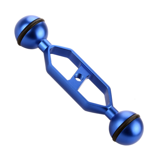 PULUZ 5.0 inch 12.6cm Aluminum Alloy Dual Balls Arm, Ball Diameter: 25mm(Blue) - Diving Accessories by PULUZ | Online Shopping South Africa | PMC Jewellery | Buy Now Pay Later Mobicred