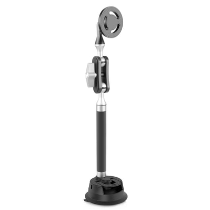 PULUZ Car Suction Cup Arm Mount Phone Tablet Magnetic Holder with Phone Clamp (Black) - Holder by PULUZ | Online Shopping South Africa | PMC Jewellery | Buy Now Pay Later Mobicred