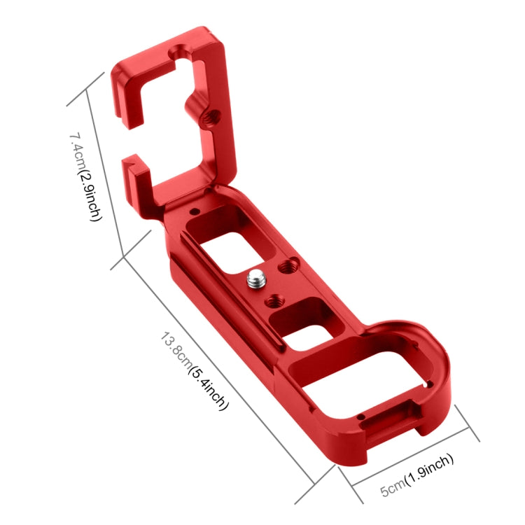 PULUZ 1/4 inch Vertical Shoot Quick Release L Plate Bracket Base Holder for Sony A7R / A7 / A7S(Red) - L-Bracket by PULUZ | Online Shopping South Africa | PMC TechLife | Buy Now Pay Later Mobicred