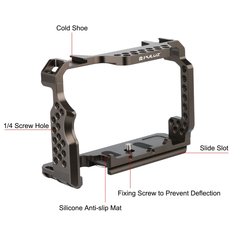 PULUZ Video Camera Cage Stabilizer for Sony A7 III & A7M3 / A7R3 & A7R III, without Handle(Bronze) - free shipping - PMC TechLife - Order now!