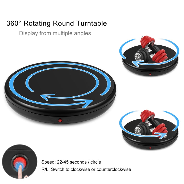 PULUZ 45cm Remote Control Adjusting Speed Rotating Turntable Display Stand, Black, Load 100kg(AU Plug) - free shipping - PMC TechLife - Order now!