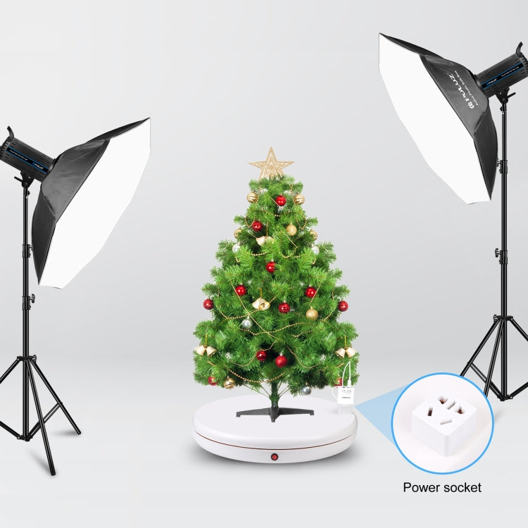 PULUZ 45cm Remote Control Adjusting Speed Rotating Turntable Display Stand with Power Socket, White, Load 100kg(US Plug) - free shipping - PMC TechLife - Order now!
