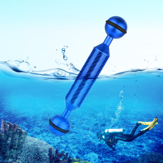 PULUZ 5 inch 13cm Length 20.8mm Diameter Dual Balls Carbon Fiber Floating Arm, Ball Diameter: 25mm(Blue) - Diving Accessories by PULUZ | Online Shopping South Africa | PMC Jewellery | Buy Now Pay Later Mobicred