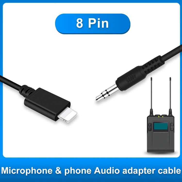 PULUZ 3.5mm TRRS Male to 8 Pin Male Live Microphone Audio Adapter Spring Coiled Cable for iPhone, Cable Stretching to 100cm(Black) - Microphone Audio Cable & Connector by PULUZ | Online Shopping South Africa | PMC Jewellery | Buy Now Pay Later Mobicred