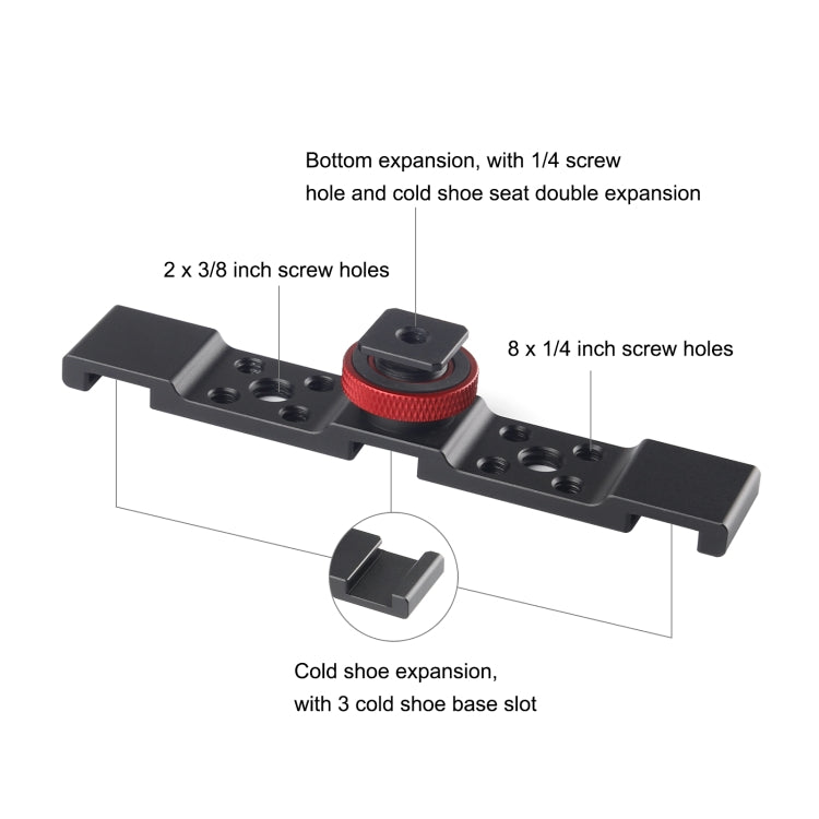 PULUZ Three-head Cold Shoe Bracket Mount(Black) - Stand Bracket by PULUZ | Online Shopping South Africa | PMC TechLife | Buy Now Pay Later Mobicred