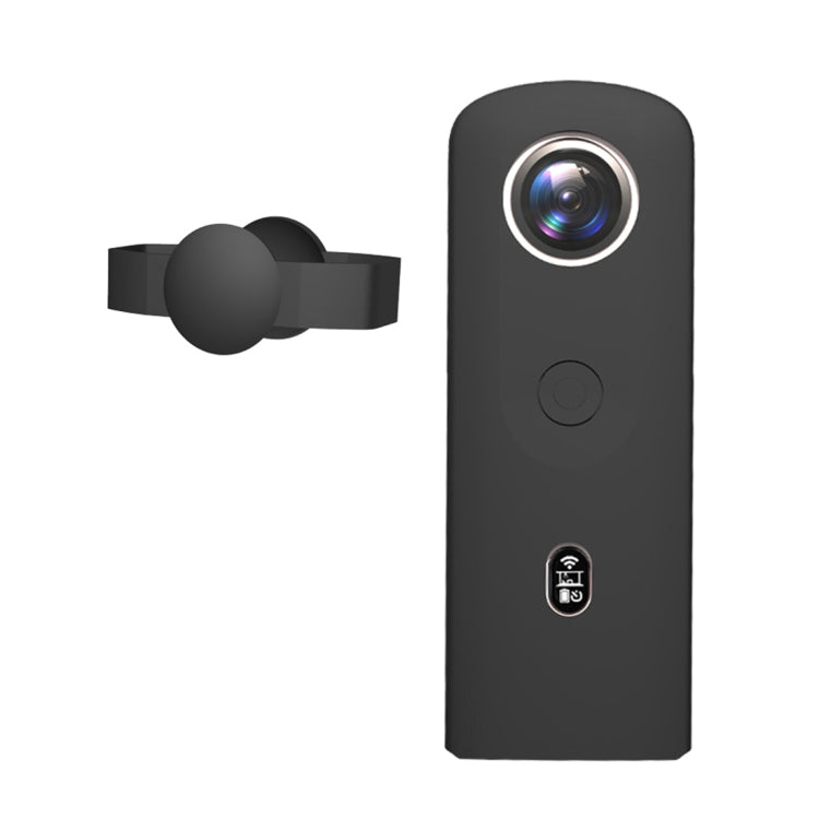 PULUZ Silicone Protective Case with Lens Cover for Ricoh Theta SC2 360 Panoramic Camera(Black) - Silicone Cases by PULUZ | Online Shopping South Africa | PMC Jewellery | Buy Now Pay Later Mobicred