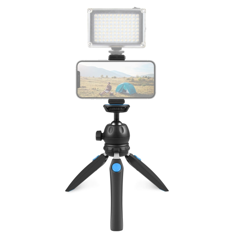 PULUZ Mini VLOG Live Stabilizer Stand Tripod with Phone Clamp for Smartphones (Blue) - Stand by PULUZ | Online Shopping South Africa | PMC Jewellery | Buy Now Pay Later Mobicred