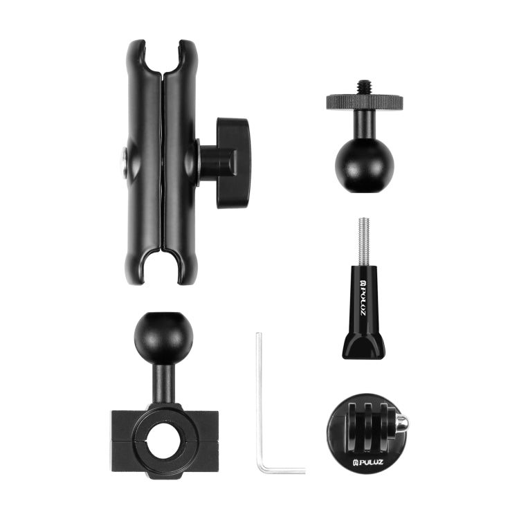 PULUZ Motorcycle Holder Rearview Mirror Fixed Mount for GoPro and Other Action Cameras (Black) - Bicycle Handlebar Mount by PULUZ | Online Shopping South Africa | PMC Jewellery | Buy Now Pay Later Mobicred