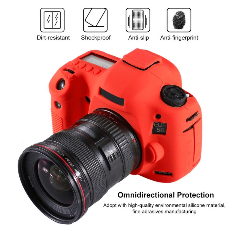 PULUZ Soft Silicone Protective Case for Canon EOS 5D Mark III / 5D3(Red) - free shipping - PMC TechLife - Order now!