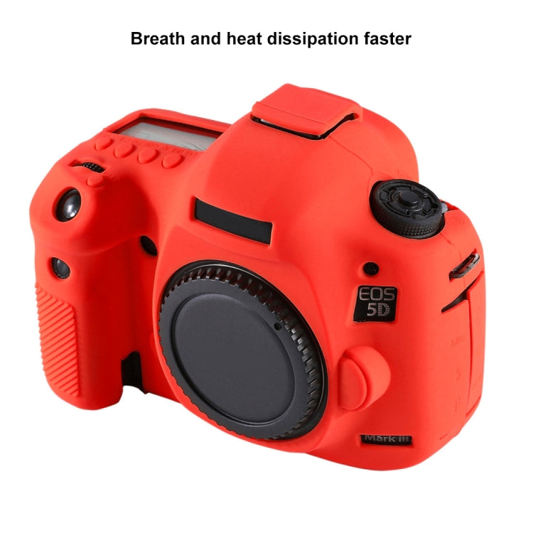 PULUZ Soft Silicone Protective Case for Canon EOS 5D Mark III / 5D3(Red) - free shipping - PMC TechLife - Order now!