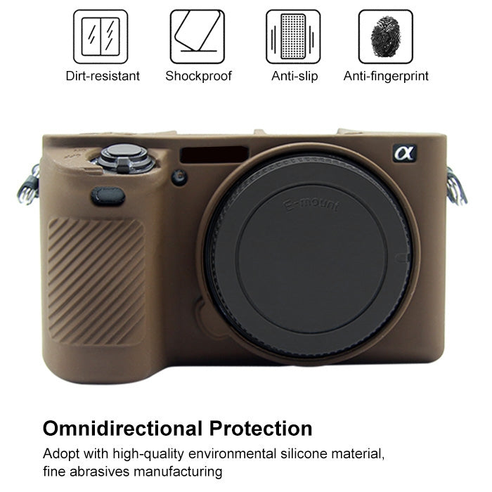 PULUZ Soft Silicone Protective Case for Sony ILCE-6500(Coffee) - Protective Case by PULUZ | Online Shopping South Africa | PMC TechLife | Buy Now Pay Later Mobicred