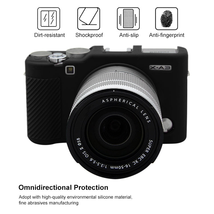 PULUZ Soft Silicone Protective Case for FUJIFILM X-A3 / X-A10(Black) - Protective Case by PULUZ | Online Shopping South Africa | PMC Jewellery | Buy Now Pay Later Mobicred