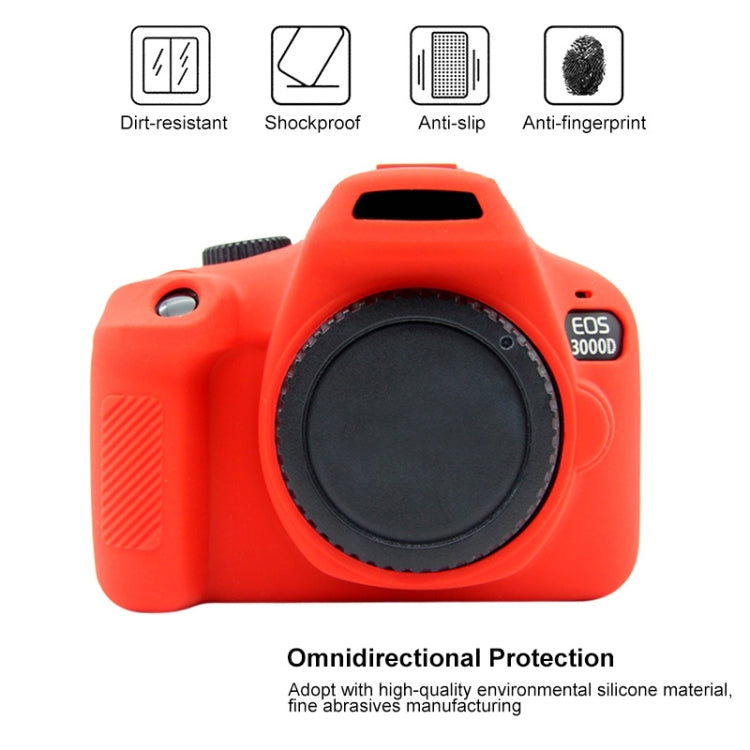 PULUZ Soft Silicone Protective Case for Canon EOS 3000D / 4000D(Red) - free shipping - PMC TechLife - Order now!