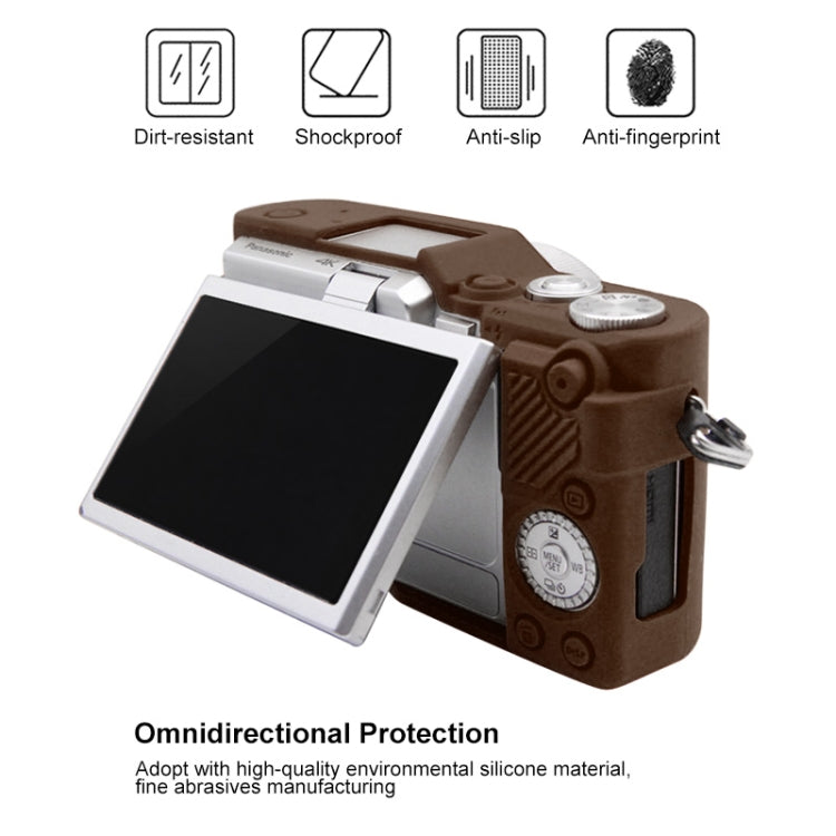 PULUZ Soft Silicone Protective Case for Panasonic Lumix GF10(Coffee) - Protective Case by PULUZ | Online Shopping South Africa | PMC TechLife | Buy Now Pay Later Mobicred