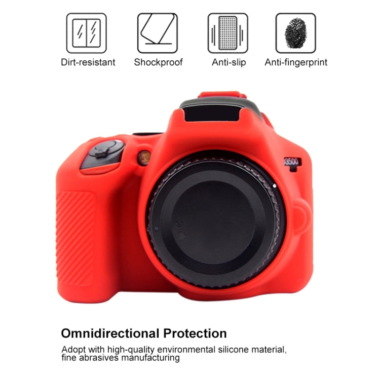 PULUZ Soft Silicone Protective Case for Nikon D3500(Red) - free shipping - PMC TechLife - Order now!