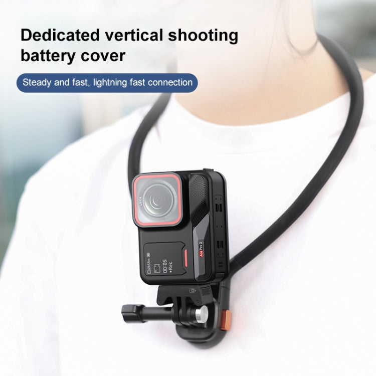 PULUZ Aluminum Alloy Vertical Shooting Magnetic Quick-release Battery Side Interface Cover for Insta360 Ace Pro 2 (Black) - free shipping - PMc TechLife - Order now!